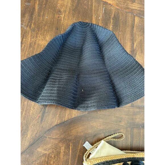 NWT Sun Lily Foldable Sun Hat with Bag black‎ sun hat - Picture 5 of 6